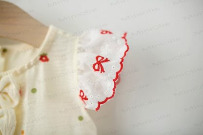 Baby Girls Bunny Bow Polka Dot Ruffle Sleeves Dress - image 6