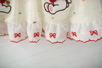 Baby Girls Bunny Bow Polka Dot Ruffle Sleeves Dress - image 8