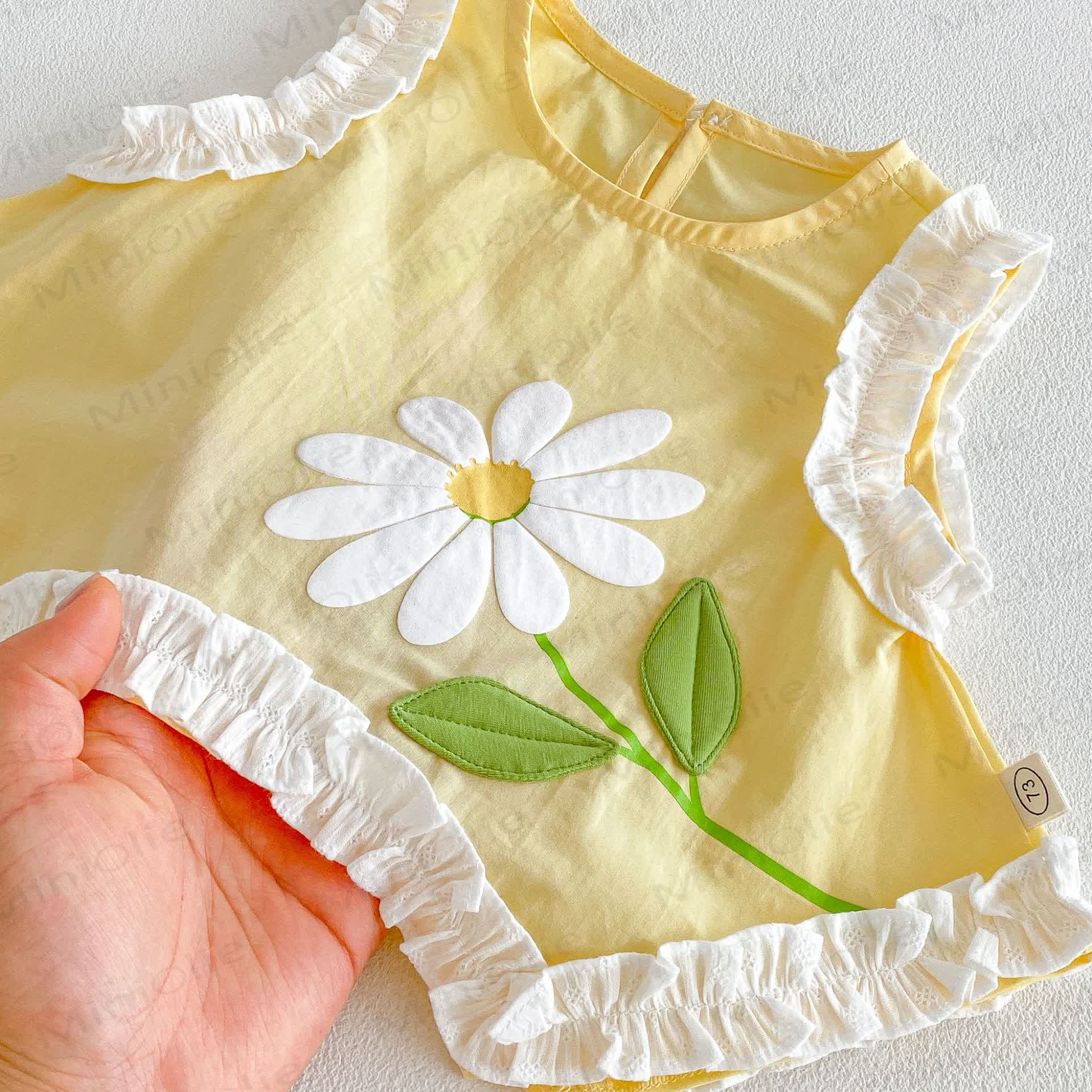 Baby Toddler Girls Daisy Ruffle Tank Top or Floral Overalls or Solid White Shorts  - image 10