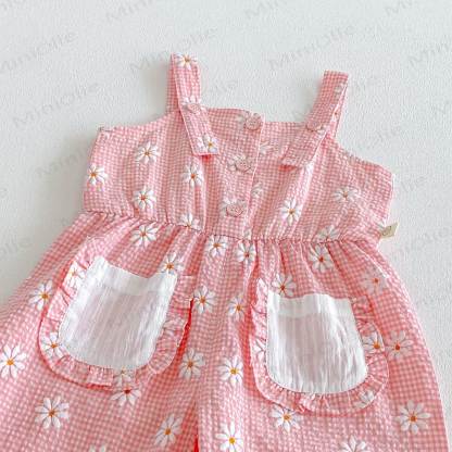 Baby Toddler Girls Daisy Ruffle Tank Top or Floral Overalls or Solid White Shorts  - image 13