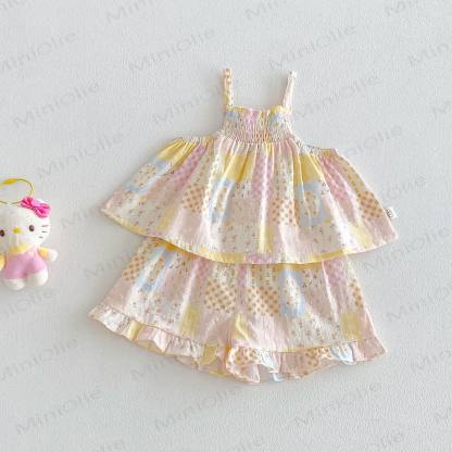 Toddler Girls Floral Tank Top and Shorts Set - Pink - 4-5T - image 2