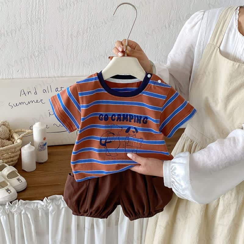 Baby Striped Animal Print Tee or Solid Color Shorts - image 1