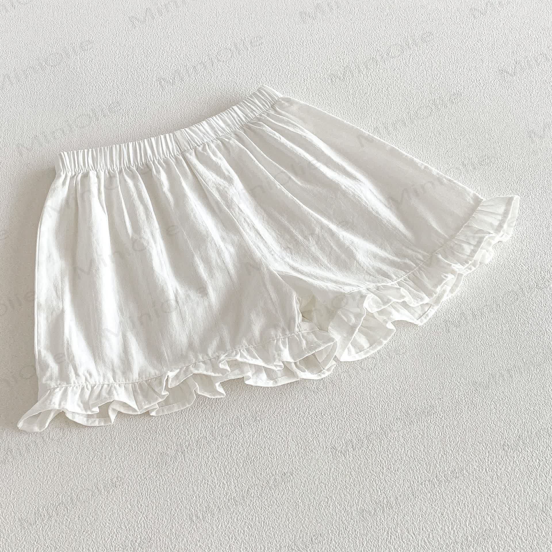 Baby Girls Blue Gingham Lace Tank Top and Solid White Shorts Set - image 7
