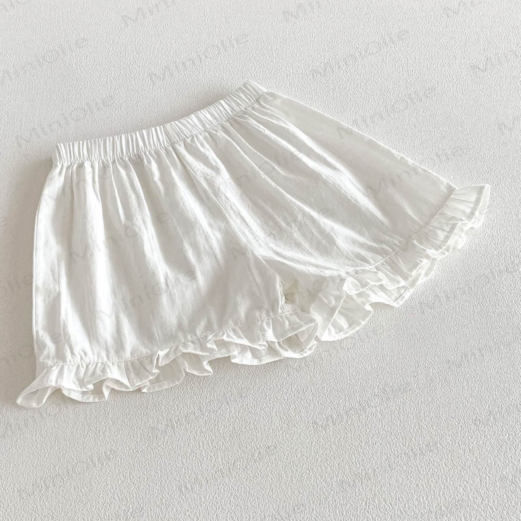 Baby Girls Blue Gingham Lace Tank Top and Solid White Shorts Set - image 7