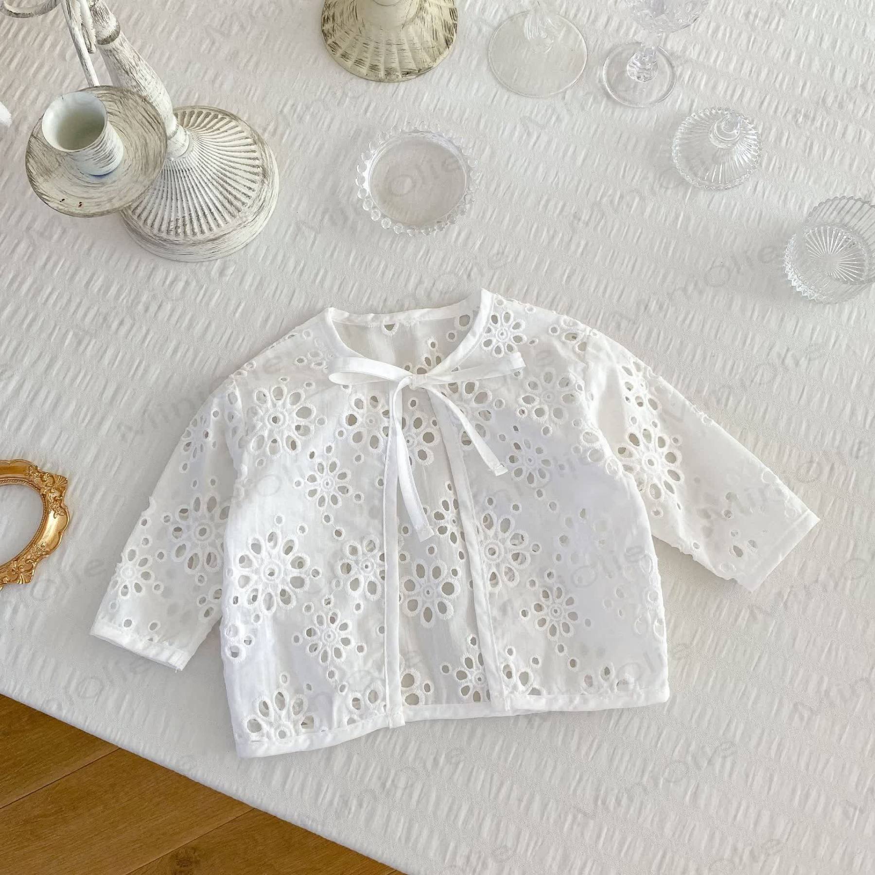 Baby Girls Bow Lace Cut-out Design Outerwear - image 3