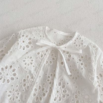 Baby Girls Bow Lace Cut-out Design Outerwear - image 4