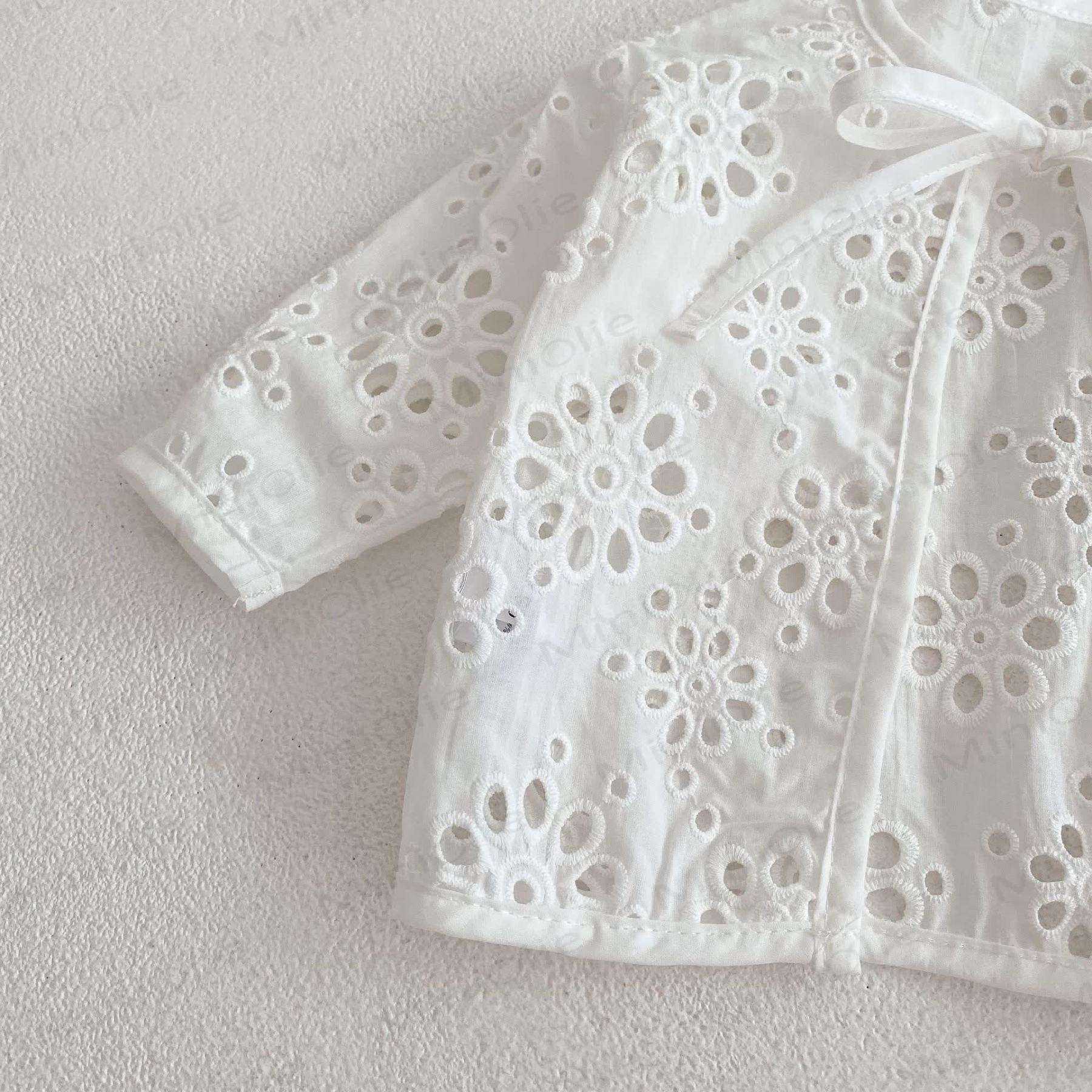 Baby Girls Bow Lace Cut-out Design Outerwear - image 6