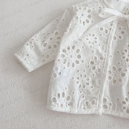 Baby Girls Bow Lace Cut-out Design Outerwear - image 6
