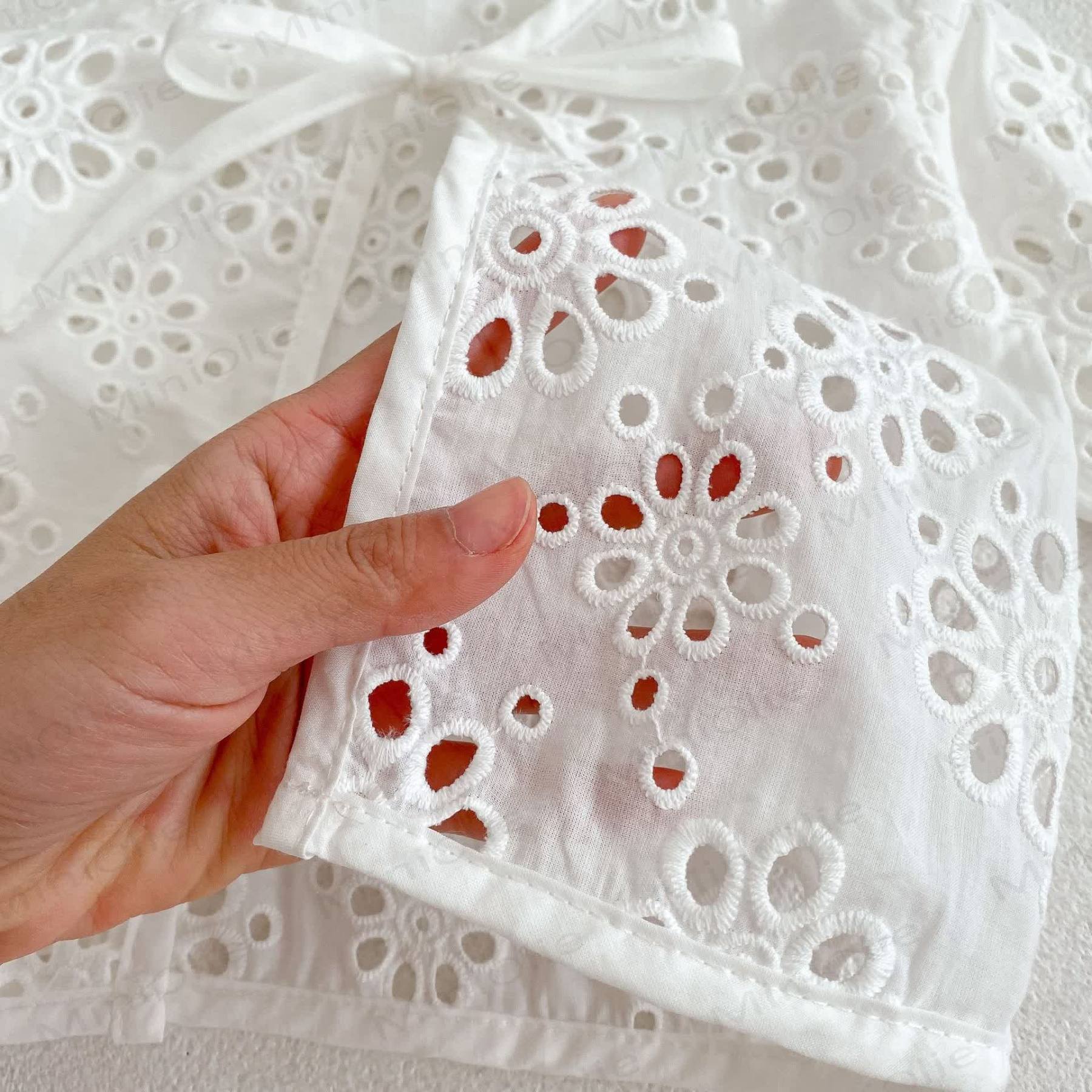 Baby Girls Bow Lace Cut-out Design Outerwear - image 7
