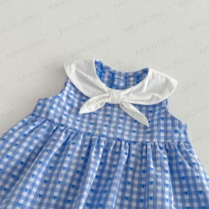 Baby Toddler Girls Gingham Sailor Collar Dress or Bow Vest or Gingham Skirt - image 8