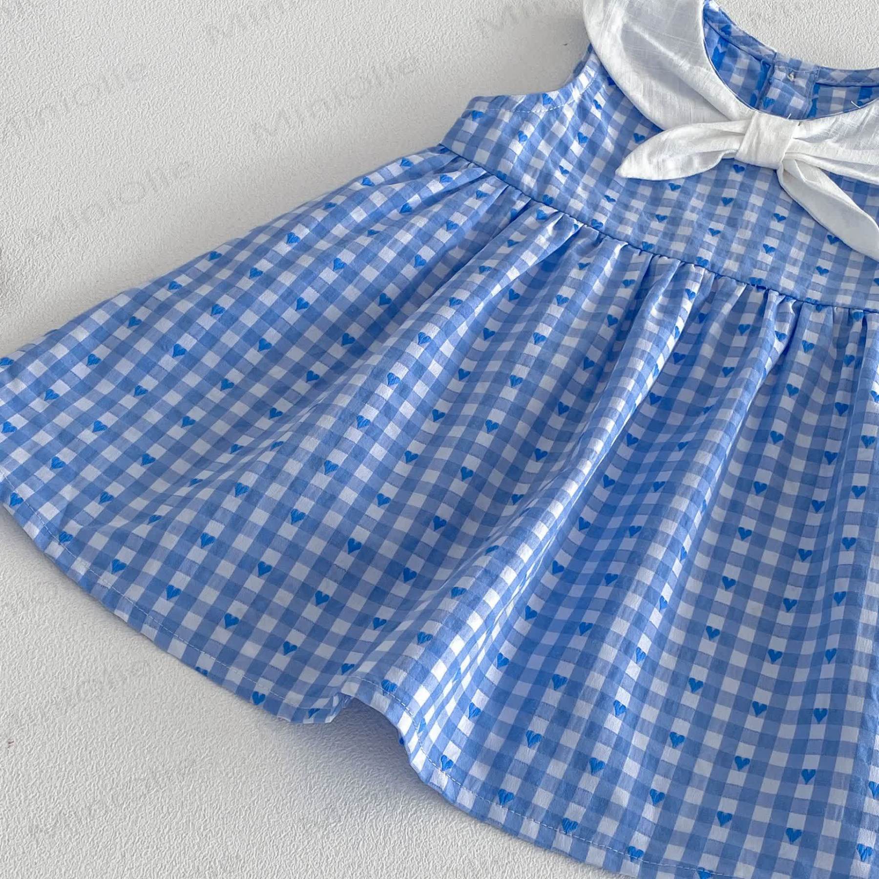 Baby Toddler Girls Gingham Sailor Collar Dress or Bow Vest or Gingham Skirt - image 9