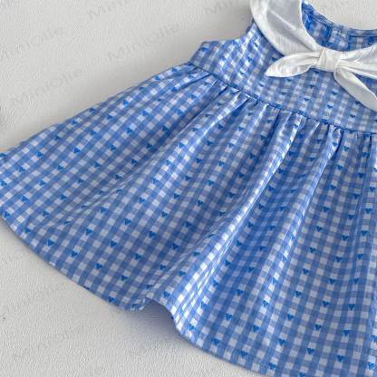 Baby Toddler Girls Gingham Sailor Collar Dress or Bow Vest or Gingham Skirt - image 9