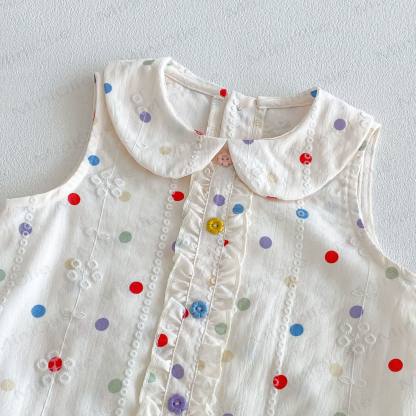 Baby Toddler Girls Polka Dot Peter Pan Collar Sleeveless Dress - image 3