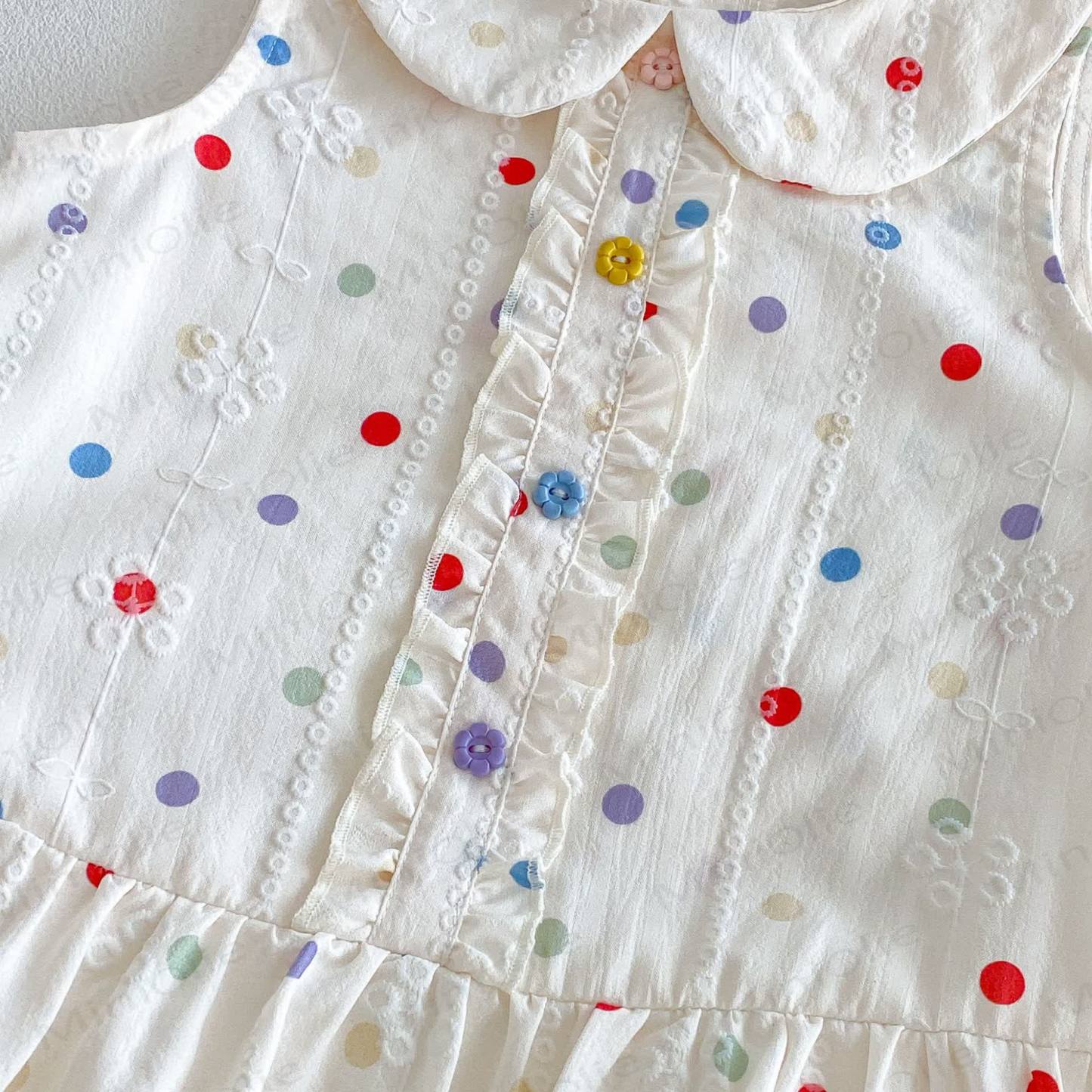 Baby Toddler Girls Polka Dot Peter Pan Collar Sleeveless Dress - image 4