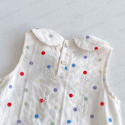 Baby Toddler Girls Polka Dot Peter Pan Collar Sleeveless Dress - image 8