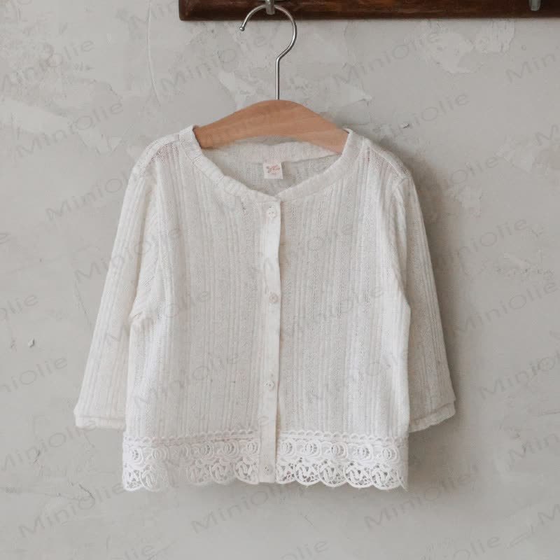 Toddler Kid Girls Lace Top - Beige - 10-11T - image 2