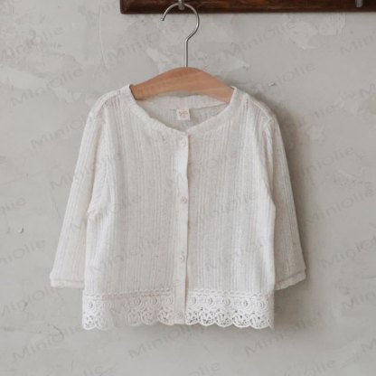 Toddler Kid Girls Lace Top - Beige - 10-11T - image 2