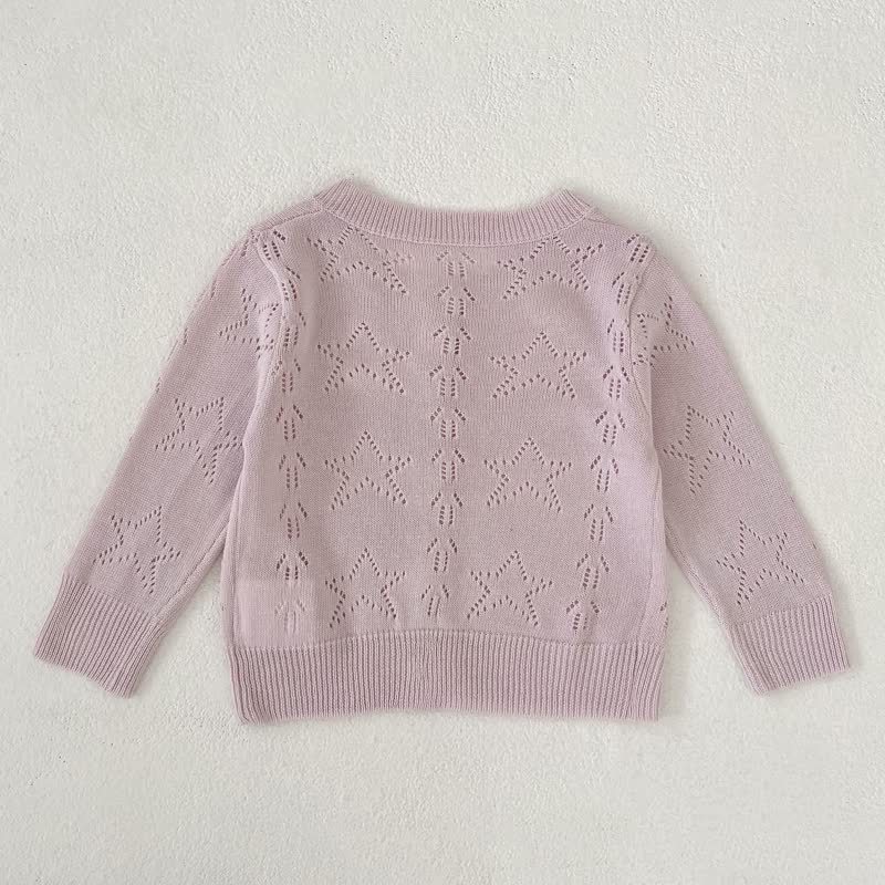 Baby Girl Crew Neck Knitted Cardigan - image 4