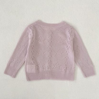 Baby Girl Crew Neck Knitted Cardigan - image 4