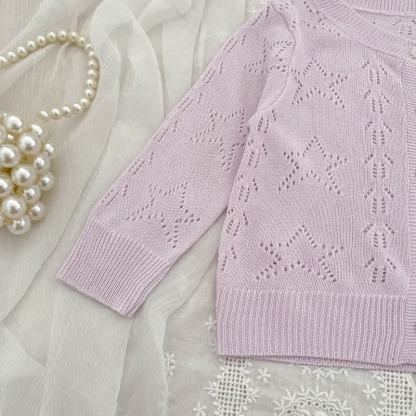Baby Girl Crew Neck Knitted Cardigan - image 6