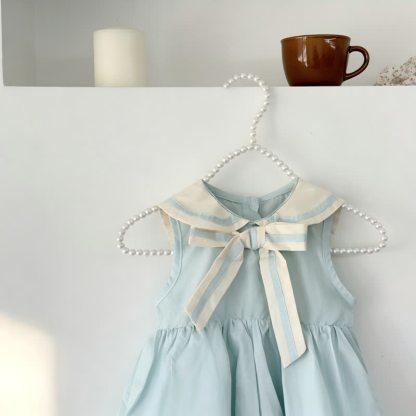Baby Girl Blue Sailor Collar Bud Dress - image 4
