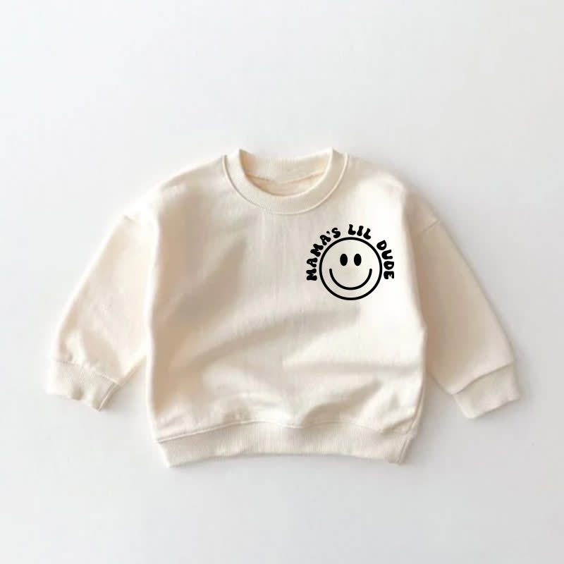 MAMA'S LIL DUDE Baby Toddler Smiling Face Sweatshirt - image 2