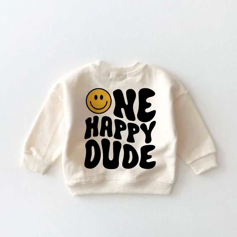 ONE HAPPY DUDE Baby Toddler Smiling Face Sweatshirt - image 3