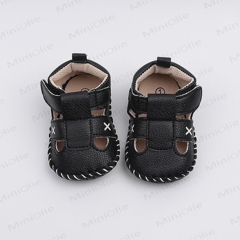 Baby Solid Color First Walker Sandals - Black - 10-14M - image 14