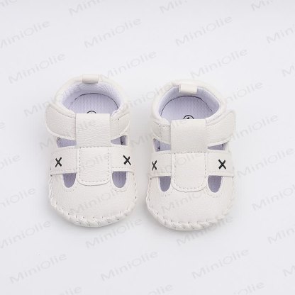 Baby Solid Color First Walker Sandals - White - 10-14M - image 3