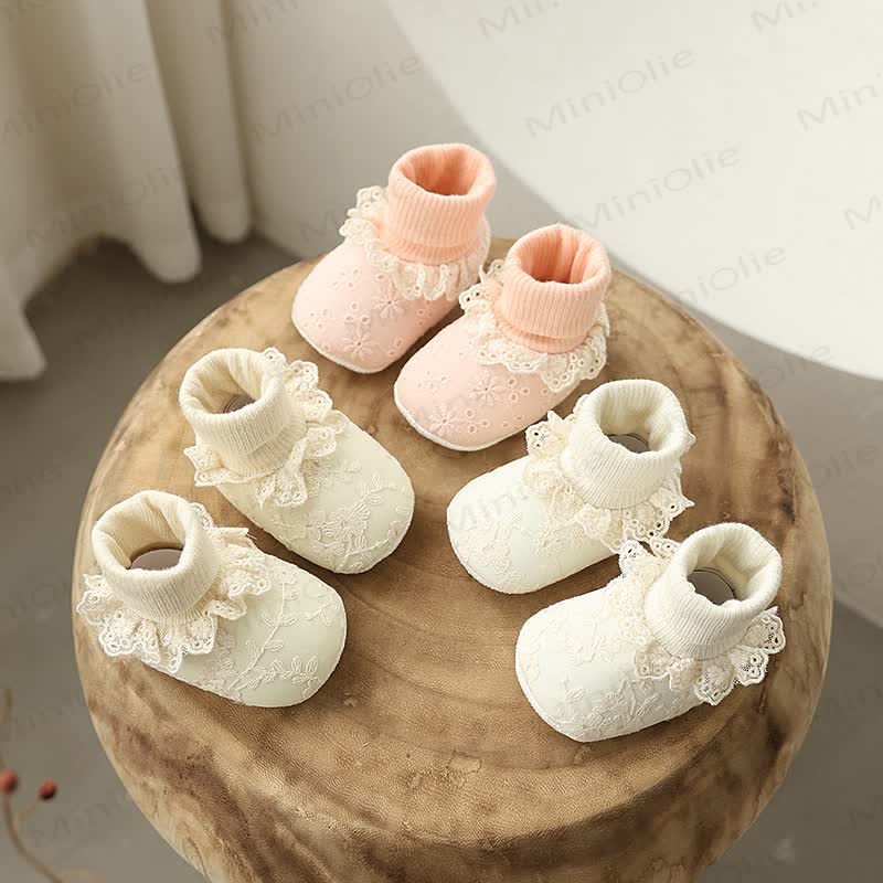 Baby Lace Embroidered Socks Shoes - image 1