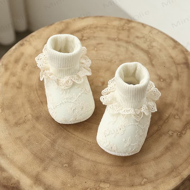 Baby Lace Embroidered Socks Shoes - image 4