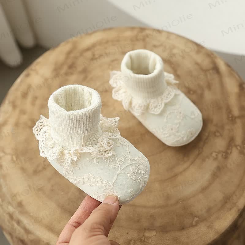 Baby Lace Embroidered Socks Shoes - image 5