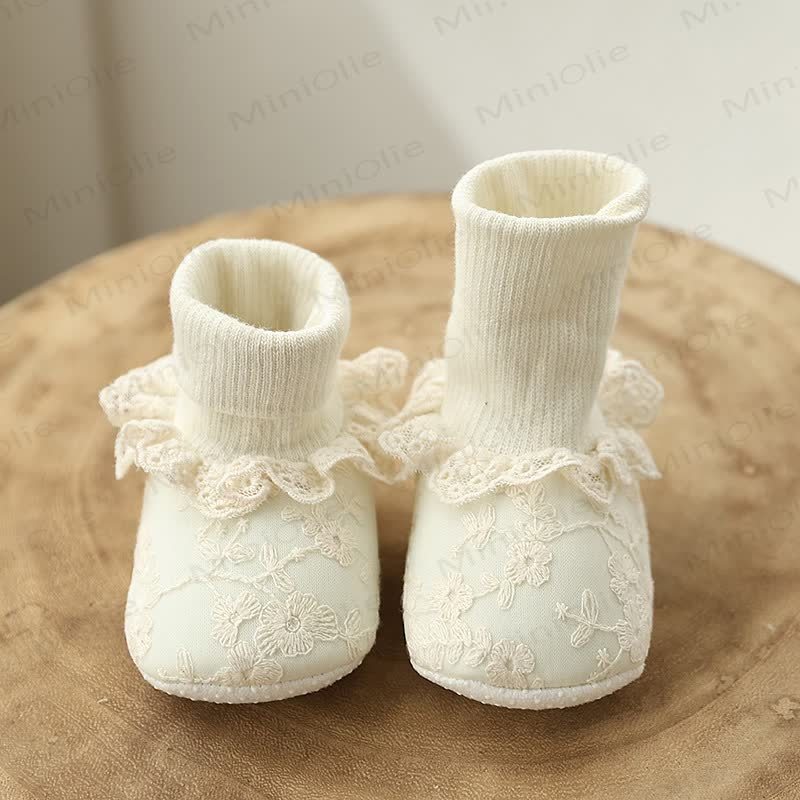 Baby Lace Embroidered Socks Shoes - image 11