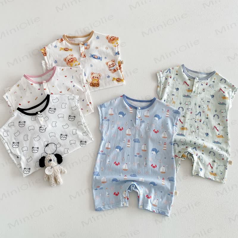 Baby Animal Print Polka Dot Romper - image 1