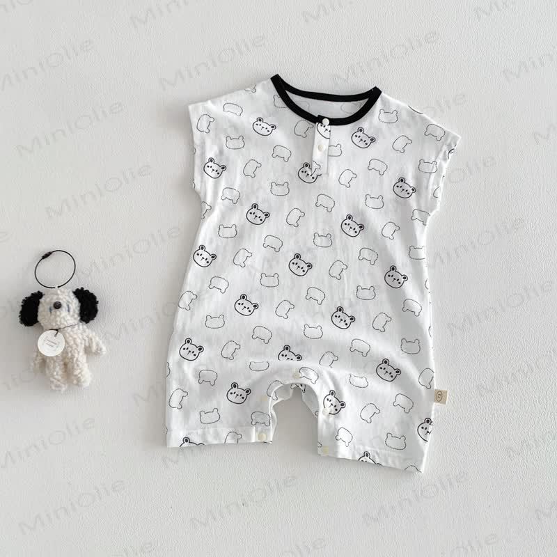 Baby Animal Print Polka Dot Romper - White - 18-24M - image 2