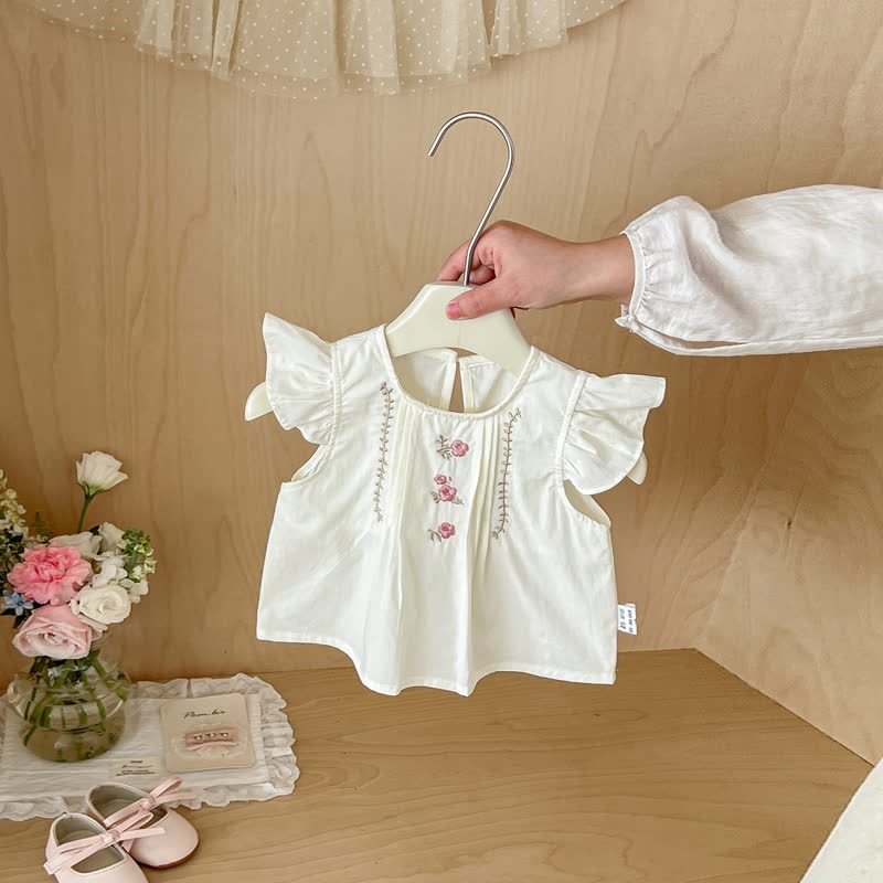 Baby Pink Floral Sleeveless Top and Shorts 2-piece Set - image 3