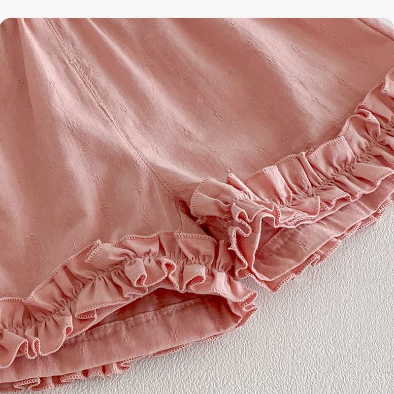 Baby Pink Floral Sleeveless Top and Shorts 2-piece Set - image 6
