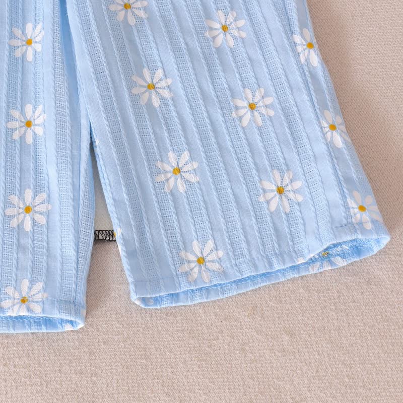 Baby Girl Blue/Pink Strap Top and Pants 2-piece Set - image 8