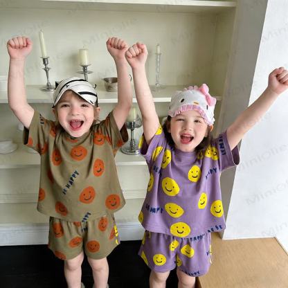 BE HAPPY Toddler Smile Print Shorts 2-Piece Set - image 7