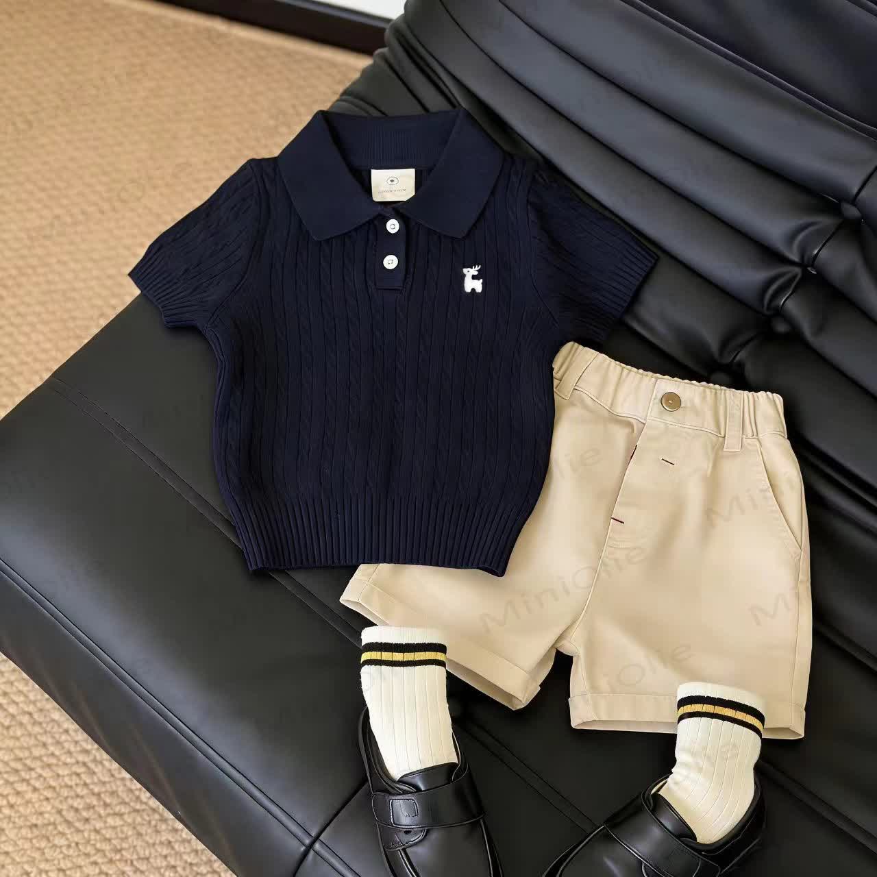 Toddler Polo Sweater or Shorts - Blue Top - 8-9T - image 3