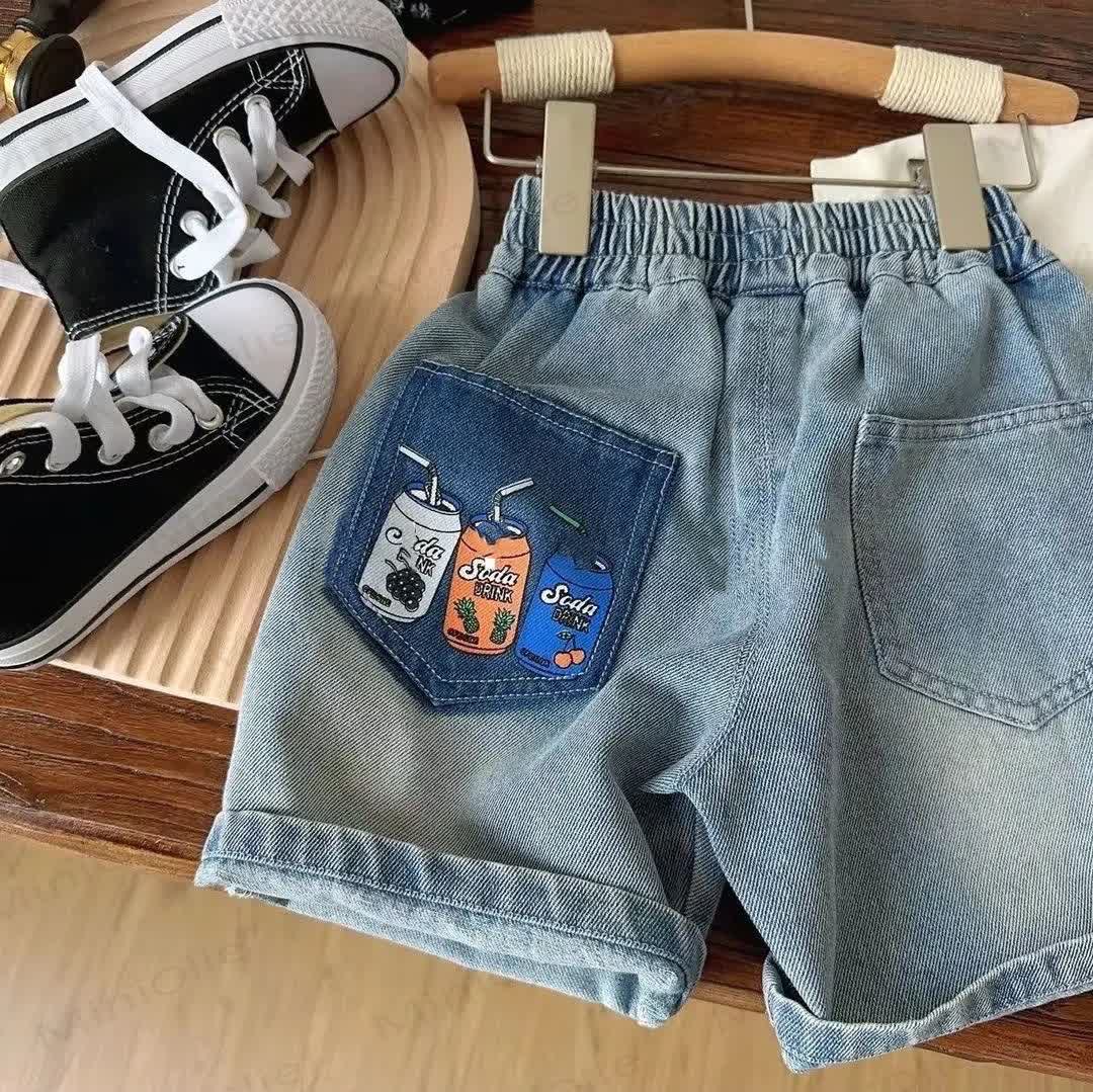 Toddler Boy Solid Color/Stripe Denim Shorts - Blue Solid Color - 6.5-8T - image 1