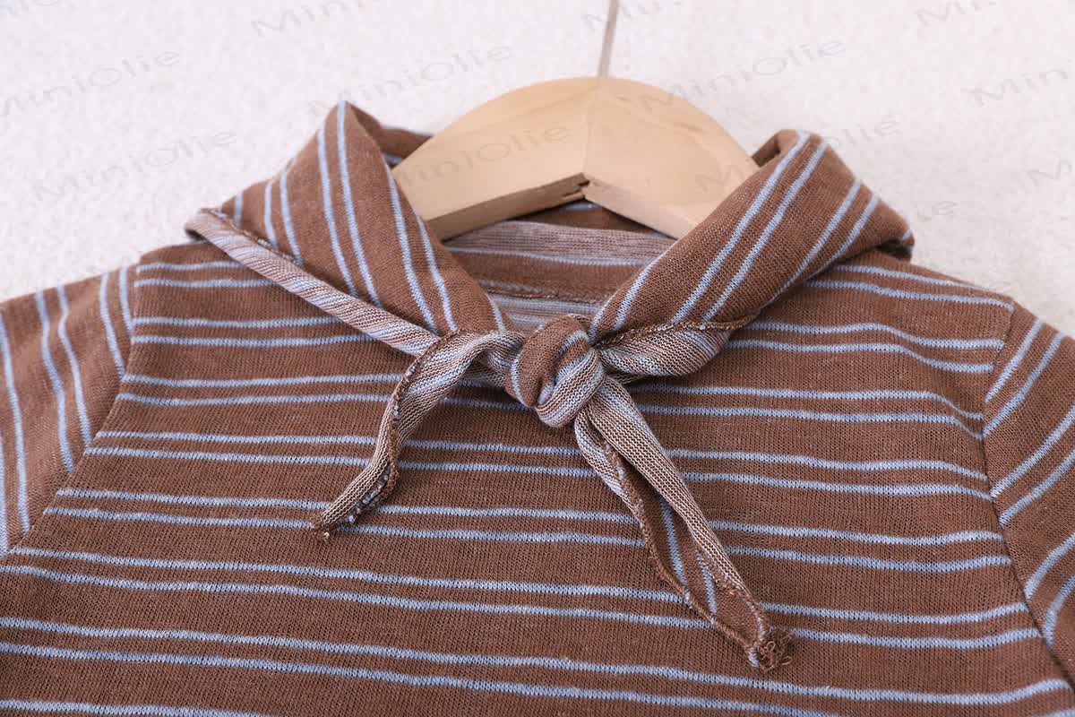 Baby Toddler Scarf Collar Striped T-Shirt and Solid Color Pants Set - image 4