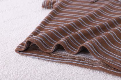 Baby Toddler Scarf Collar Striped T-Shirt and Solid Color Pants Set - image 6