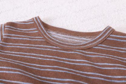 Baby Toddler Scarf Collar Striped T-Shirt and Solid Color Pants Set - image 7