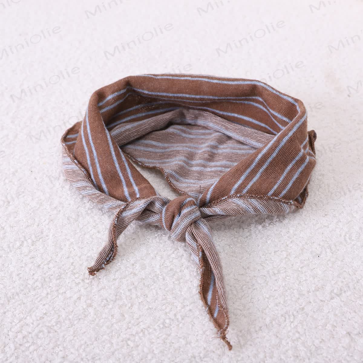 Baby Toddler Scarf Collar Striped T-Shirt and Solid Color Pants Set - image 8