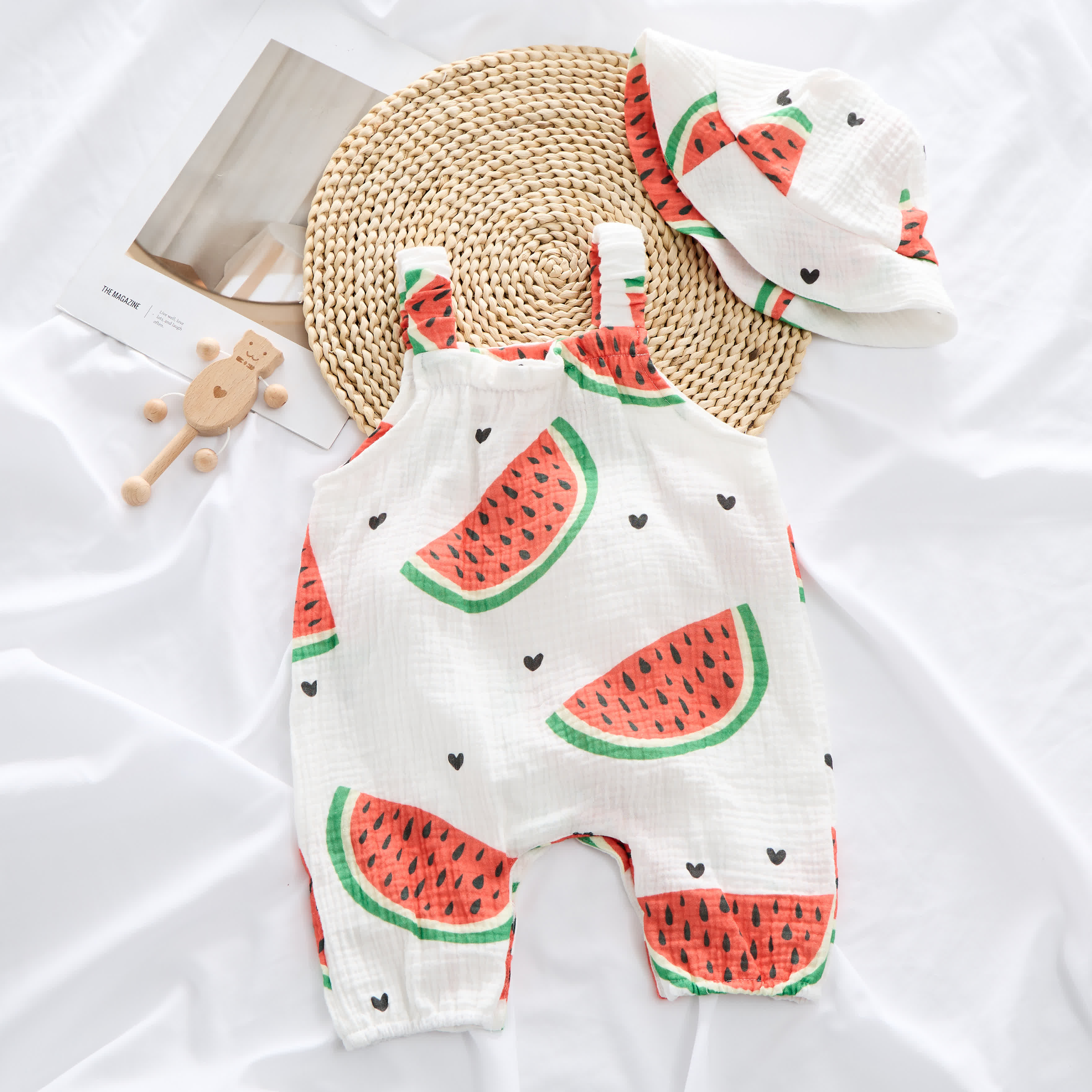Baby Watermelon Romper with Hat - image 2