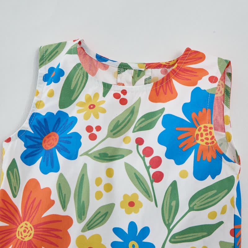 Baby Toddler Colorful Flower Tank and Shorts 2-piece Set - image 4
