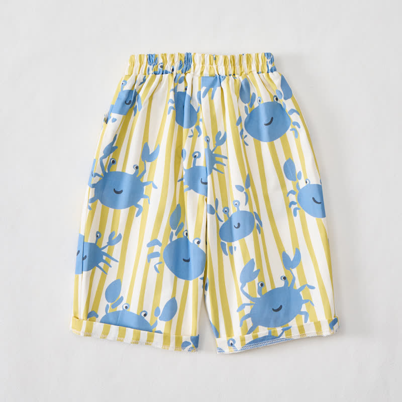 Baby Cute Crab Color Block Vertical Striped Pants - image 2