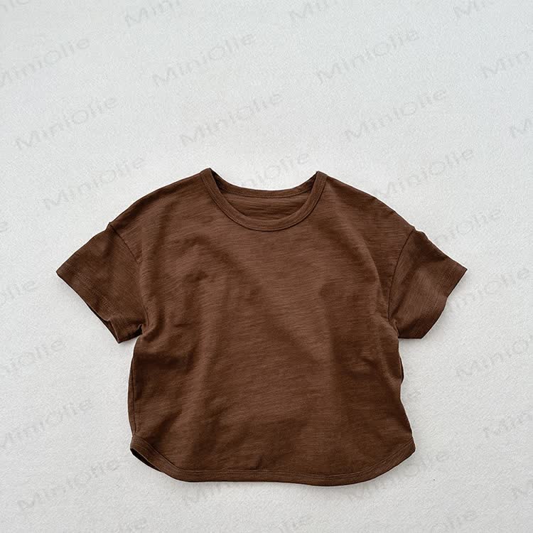 Baby Toddler Solid Color Summer T-Shirt - Brown - 6-7T - image 6