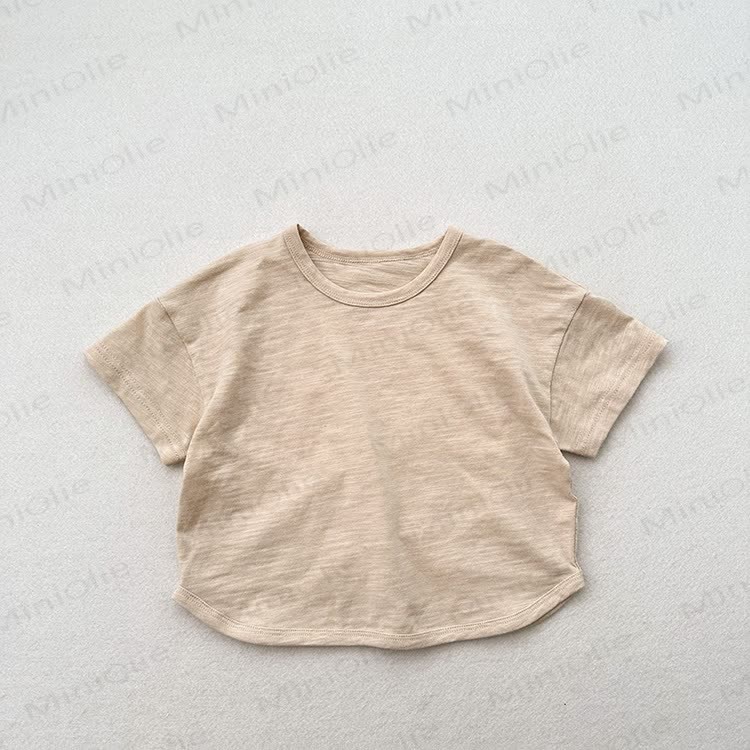 Baby Toddler Solid Color Summer T-Shirt - Beige - 6-7T - image 8